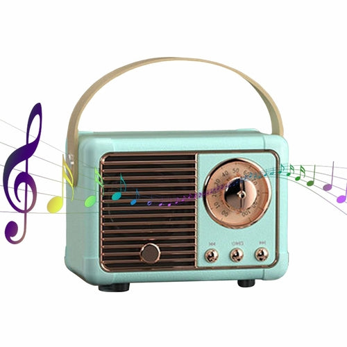 Kompaktni retro Bluetooth zvočnik z vgrajenim radijem