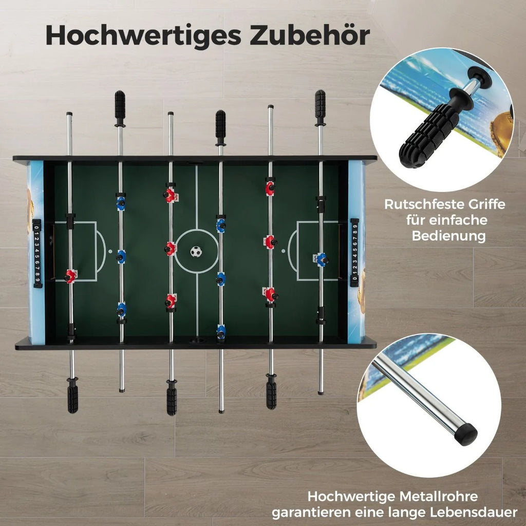 2 in 1 Tischkicker Mit 14 Kicker & 2 Bällen & Punktezähler & Abnehmbaren Beinen Tischfußball