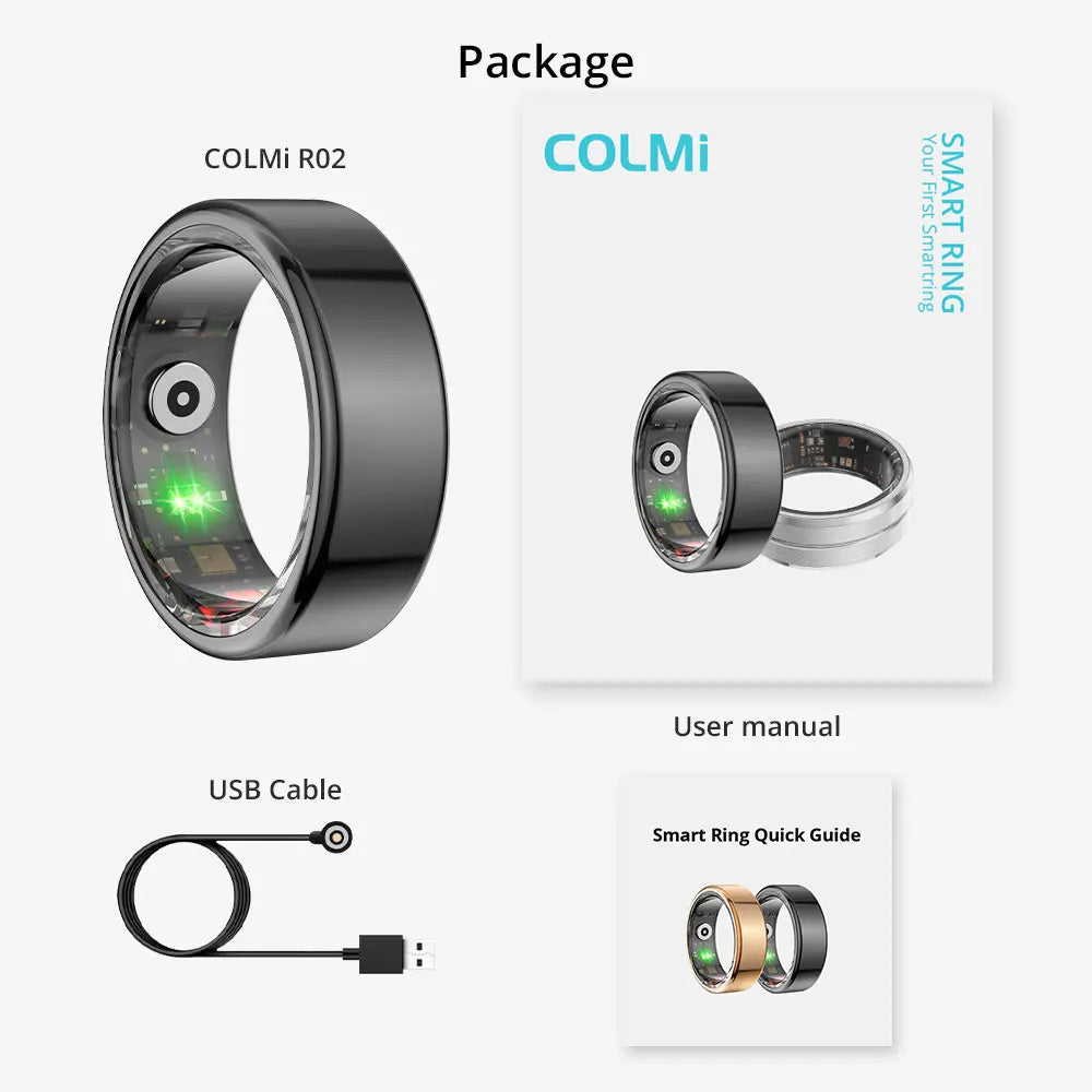 R02 Smart Ring Military Grade Titanium Steel Shell Health Monitoring IP68 &amp; 3ATM Waterproof Multi-Sport Modes