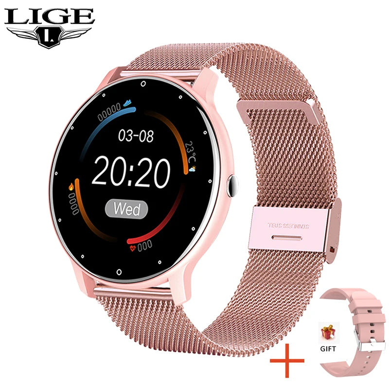 2026 Smart Watch Ladies Full Touch Screen Sports Fitness Watch IP67 Waterproof Bluetooth for Android Ios Smart Watch Female