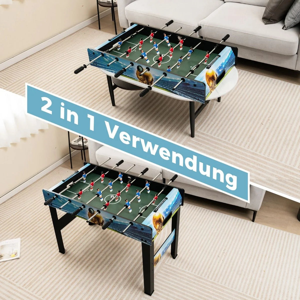 2 in 1 Tischkicker Mit 14 Kicker & 2 Bällen & Punktezähler & Abnehmbaren Beinen Tischfußball