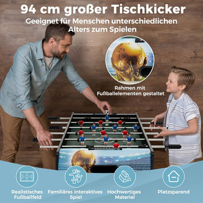 2 in 1 Tischkicker Mit 14 Kicker &amp; 2 Bällen &amp; Punktezähler &amp; Abnehmbaren Beinen Tischfußball